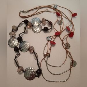 #598.  2 Piece Black & Red Assorted Necklace Bundle